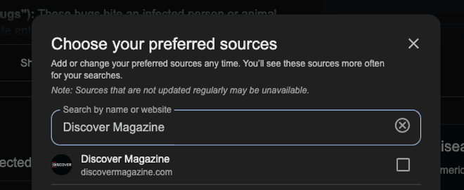 Choose your preferred sources in Google.