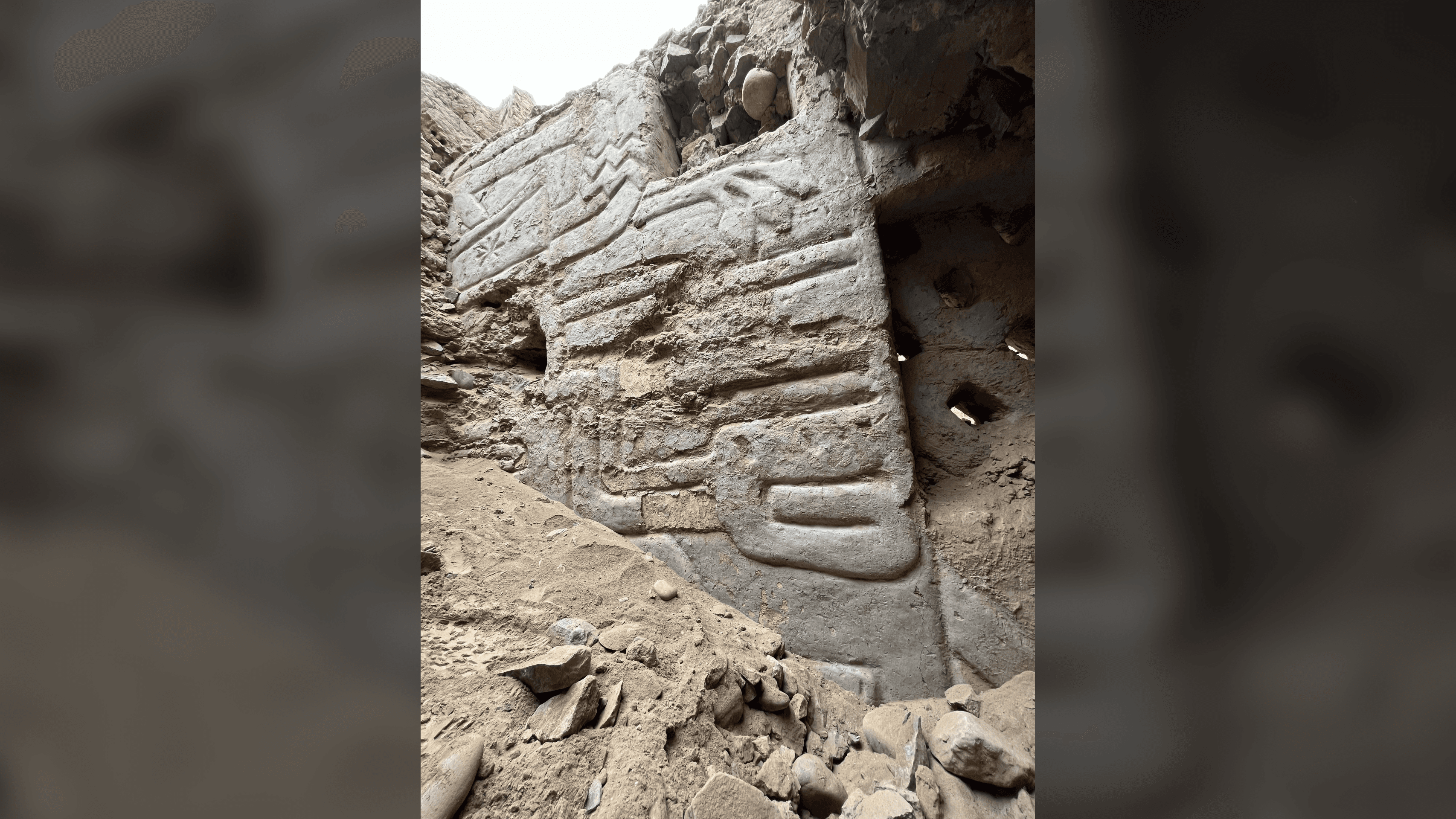 carved mural in an archaeological site