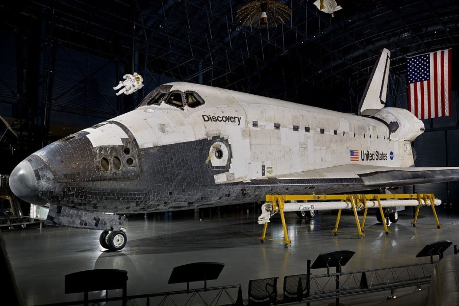 Space shuttle Discovery has been on display at the Smithsonian's National Air and Space Museum for 13 years