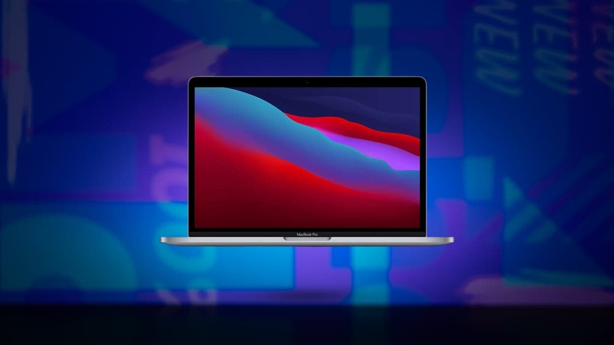 Apple MacBook trên nền xanh