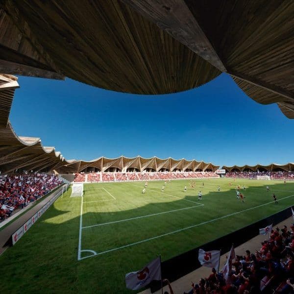 Japanese Studio Vuild Unveils Two-Tier Timber Stadium as Symbol of Hope in Fukushima United FC