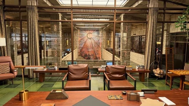 Thiết kế dàn cảnh Frank Lloyd Wright chân thực cho series The Studio